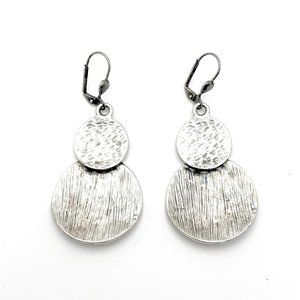 Large silver metal earring latch back